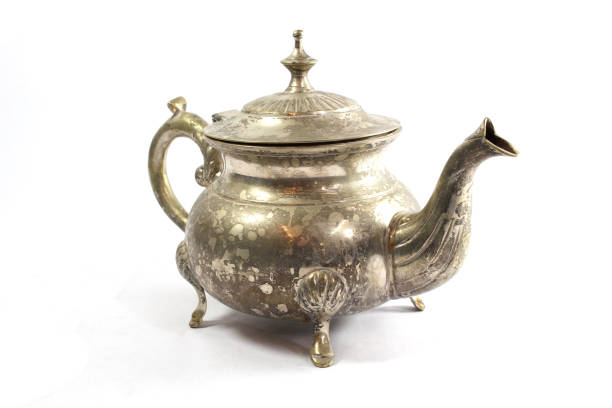 istock Vintage Antique Coffee or Tea Pot Kettle on White Background 1153881797
