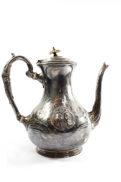 istock Vintage Antique Coffee or Tea Pot Kettle on White Background 1153881964