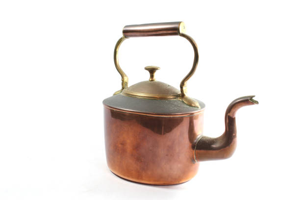 istock Vintage Antique Coffee or Tea Pot Kettle on White Background 1153882748