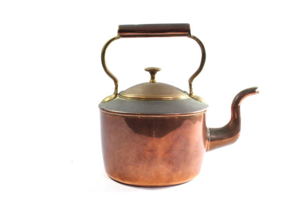 copper teapot ,tea, yellow,