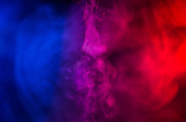 fusion of blue and red smoke in motion