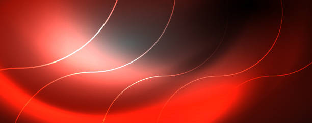 istock Shiny neon lights, dark abstract background with blurred magic neon light curved lines 1153884360