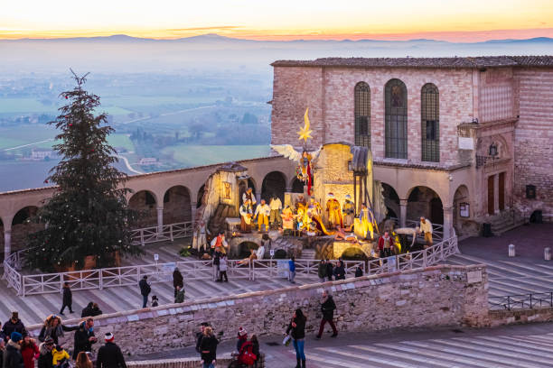 Assisi, Italy. Views in the streets of the old city center a Unesco world heritage