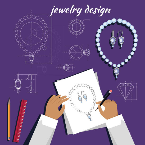 istock Jewerly Sketch Banner. Necklace and Earrings. 1153888598