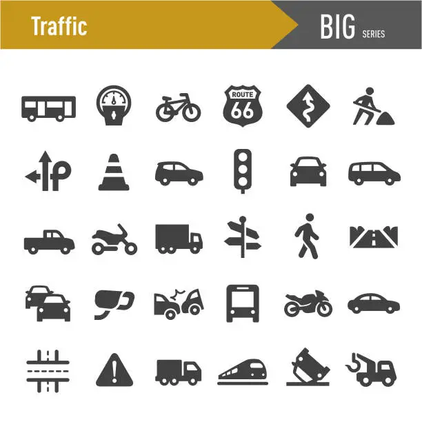Vector illustration of Traffic Icons - Big Series