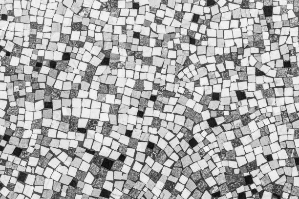 Black and white tiled mosaic background