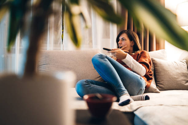istock Watching scary movie 1153890836