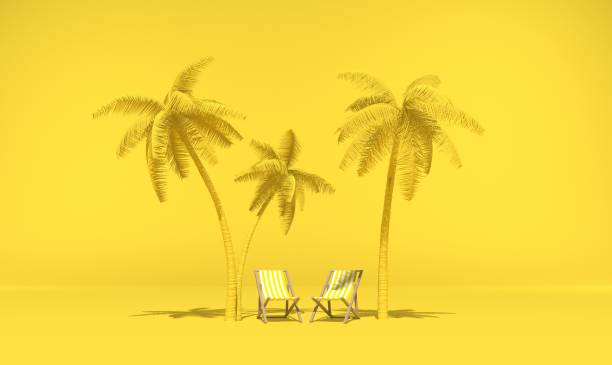 istock holidays concept with palm trees and desk chair 1153891849