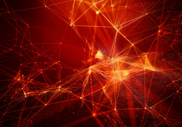 istock Abstract Red Geometrical Background . Connection structure. Science background. Futuristic Technology HUD Element . onnecting dots and lines . Big data visualization and Business . 1153899911