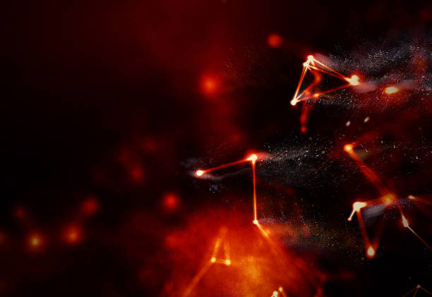 istock Abstract Red Geometrical Background . Connection structure. Science background. Futuristic Technology HUD Element . onnecting dots and lines . Big data visualization and Business . 1153900798