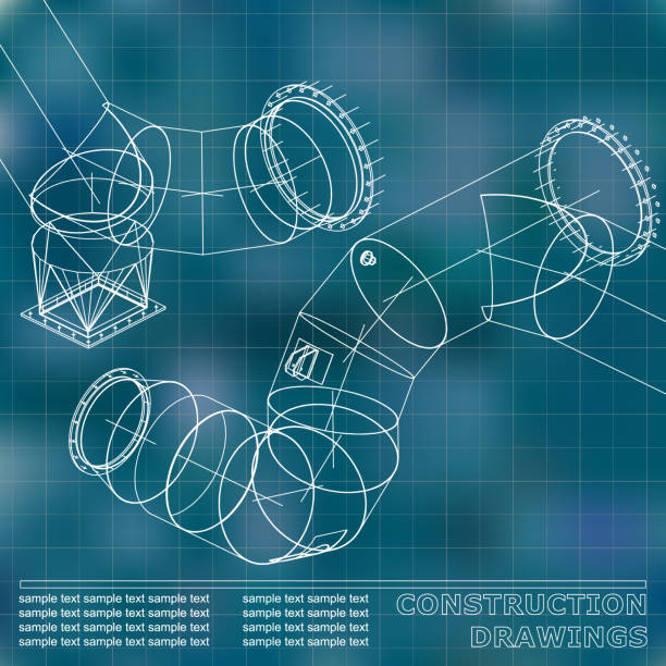 illustrazioni stock, clip art, cartoni animati e icone di tendenza di progettazione tecnica. copertina, striscione, volantino - vehicle interior construction blueprint plan