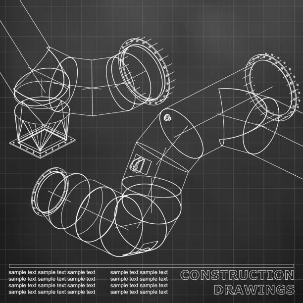 기술 설계. 커버, 배너, 전단지 - pipe backgrounds built structure three dimensional shape stock illustrations