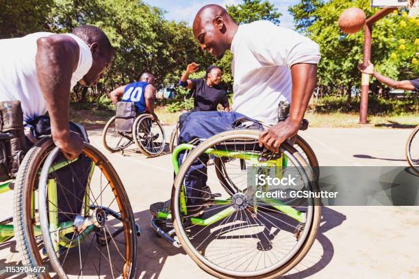 Wheelchair Basketball Team Playing A Friendly Match In Africa Stock Photo - Download Image Now
