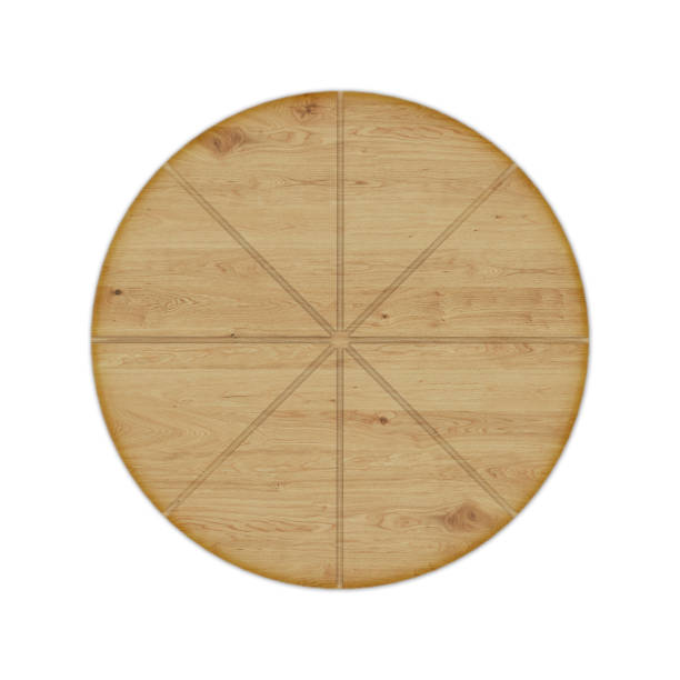 istock Round boards for pizza from the wood, 3D illustrations. 1153906888