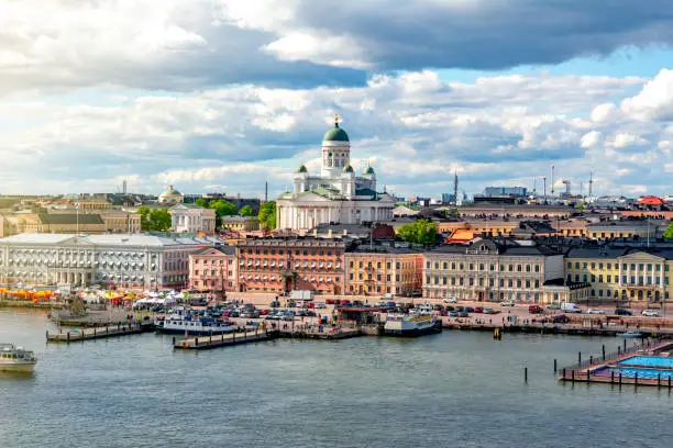 Photo of Helsinki cityscape and Helsinki Cathedral, Finland