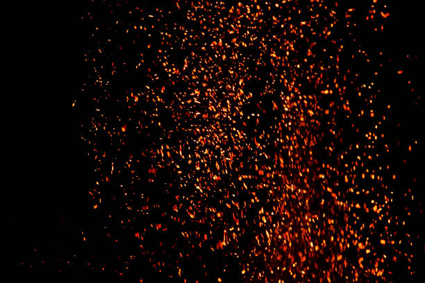 istock Abstract blaze fire flames. Fire flames with sparks on a black background 1153907054