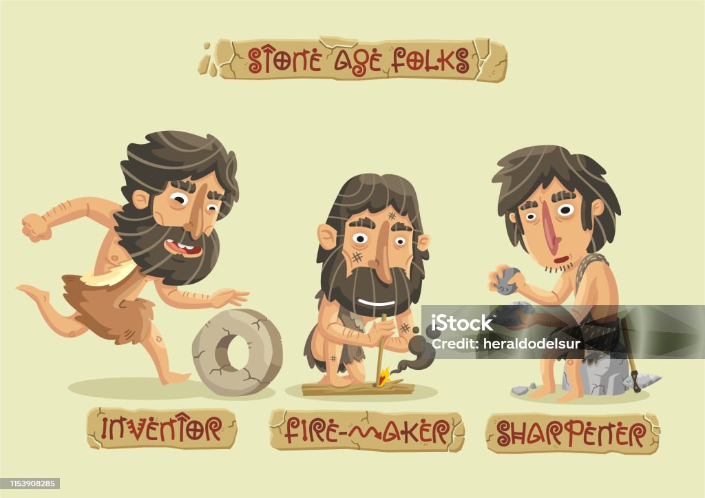 Stone Age Characters Set Stock Illustration - Download Image Now - Caveman, Wheel, Innovation - iStock Stone Age Characters Set Stock Illustration - Download Image Now - Caveman, Wheel, Innovation - iStock