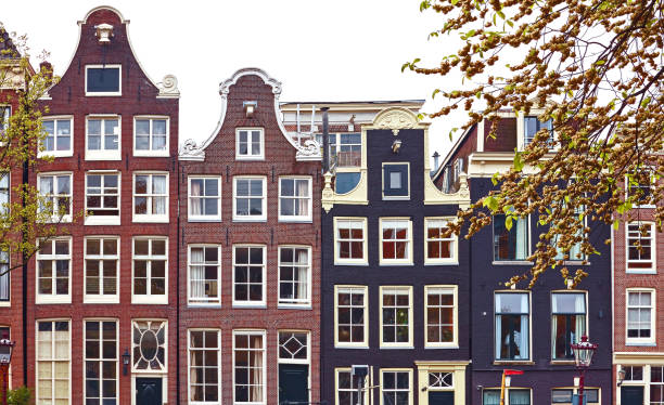 Amsterdam Netherlands dancing houses. stock photo