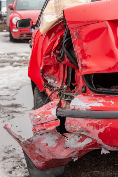 istock car has dented rear bumper damaged after accident 1153921023