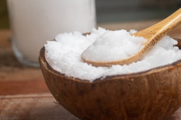 istock Coconut oil in the coconut bowl 1153923218