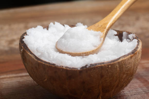 istock Coconut oil in the coconut bowl 1153923256