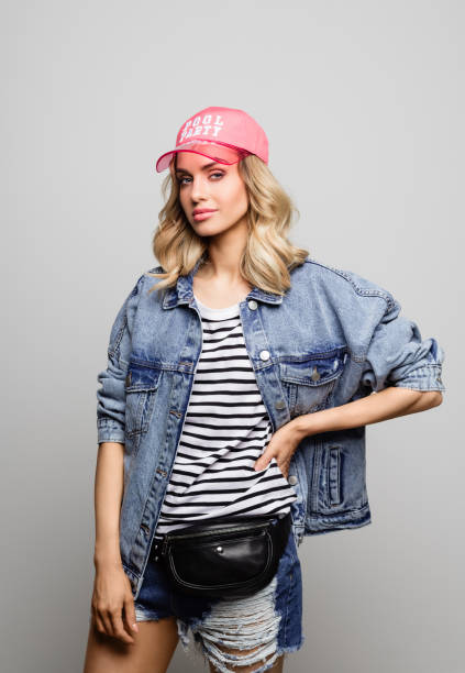 Attractive woman wearing cap for pool party