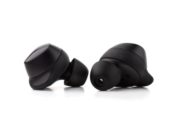 istock Wireless headphones on a white background. Headset close up on a white background. 1153924415