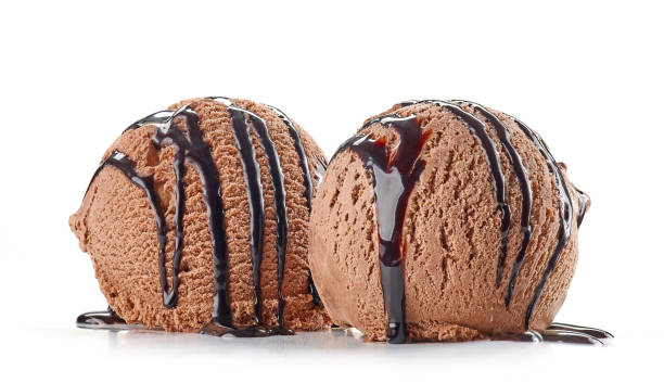 istock chocolate ice cream with chocolate sauce 1153924450