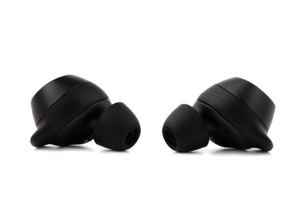 istock Wireless headphones on a white background. Headset close up on a white background. 1153924585