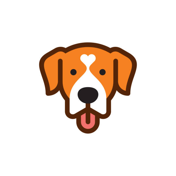 illustrazioni stock, clip art, cartoni animati e icone di tendenza di logo del cane - testa di animale