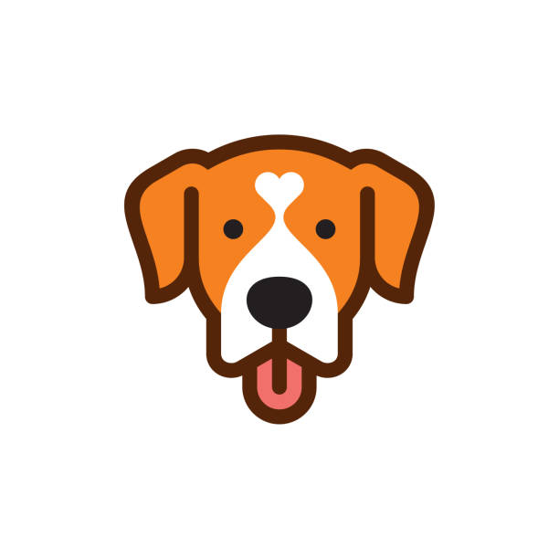 bildbanksillustrationer, clip art samt tecknat material och ikoner med hund-logotyp - djurhuvud