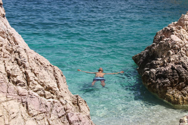 Man floating in the sea
