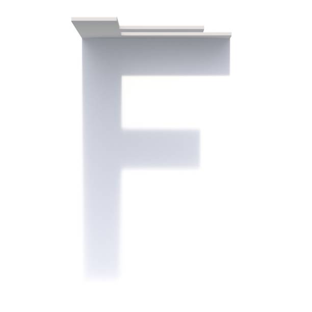 istock Vertical drop shadow font Letter F 3D 1153934485