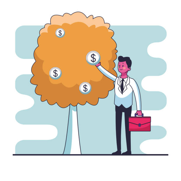 istock Businessman and money cartoons 1153937611