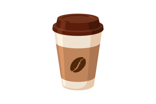커피 종이 컵 편평한 고립 된 벡터 eps10 - caffeine free stock illustrations