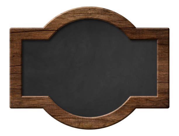 istock Blackboard with dark wooden frame and rounded shape 1153948907