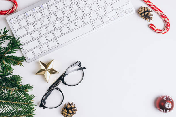 istock Merry Christmas and Happy new years office work space desktop concept. 1153948921