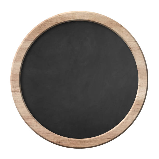 istock Round blackboard with bright wooden frame 1153949046