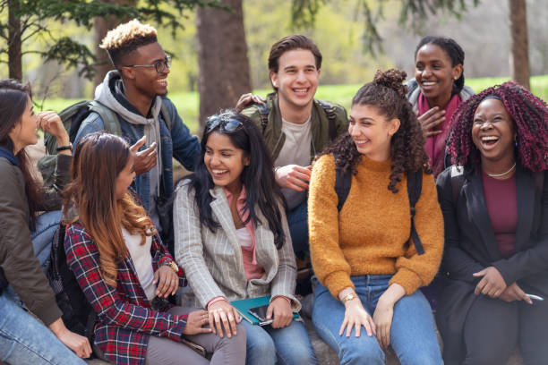 istock Multi-Ethnic Group of University Students Sitting Outside Together 1153954574