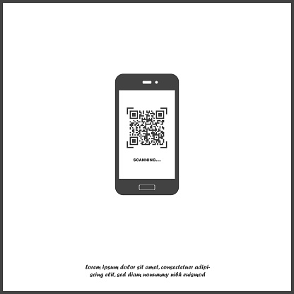 istock Qr code scan phone vector icon on white isolated background. 1153955850