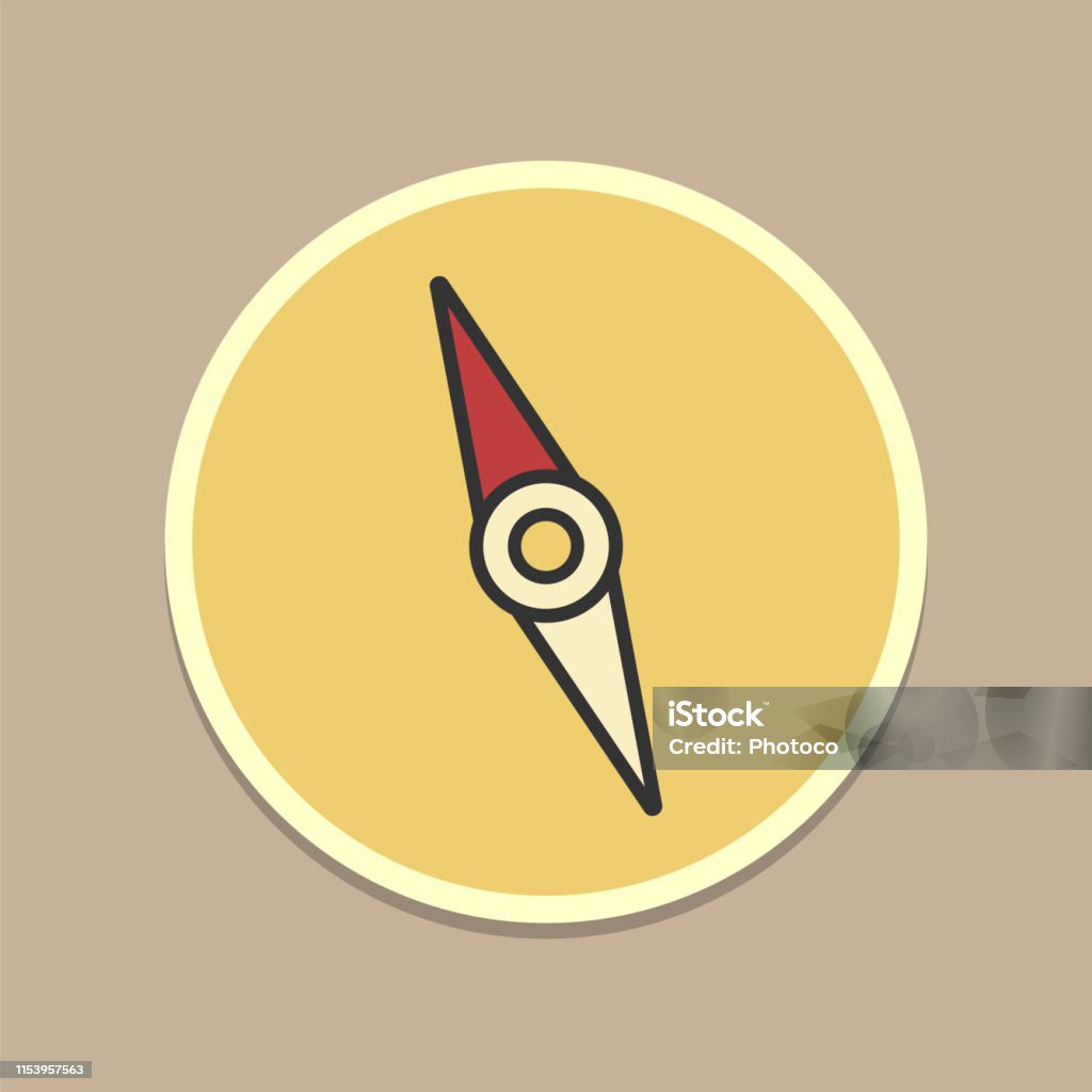 Simple Compass Color Flat Colorful Basic Compass Rose Stock Illustration - Download Image ...