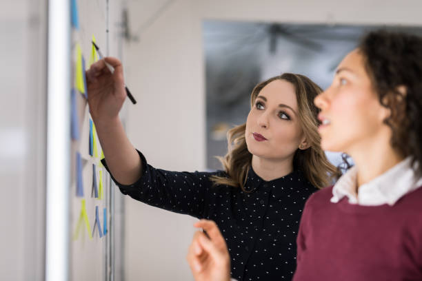 istock Female colleagues going over business strategy 1153960139
