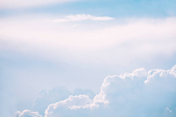 istock Cloudy landscape. Blue sky and white cloud. Cumulus clouds. Abstract background 1153969387