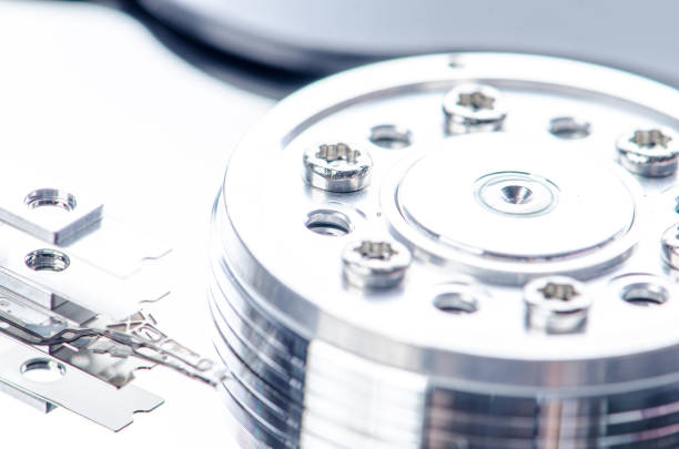 Hard disk drive disk for digital data storage studio shot isolated on white