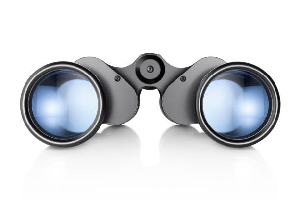 lornetka na białym tle - focus binoculars spy eyesight zdjęcia i obrazy z banku zdjęć