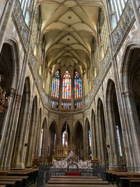 interior of St. Vitus Cathedral located Prague