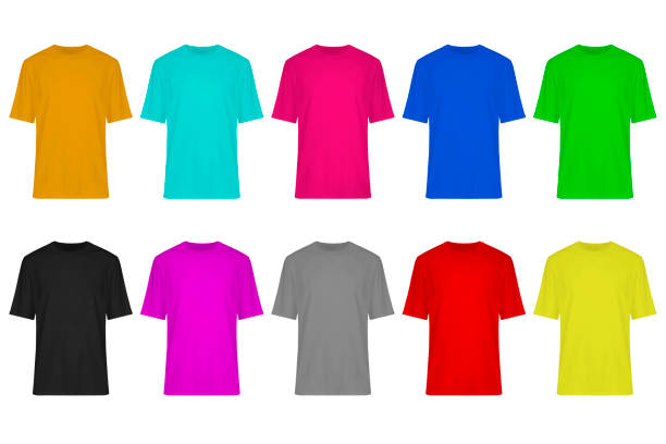 istock colorful t-shirt, front view 1153992223