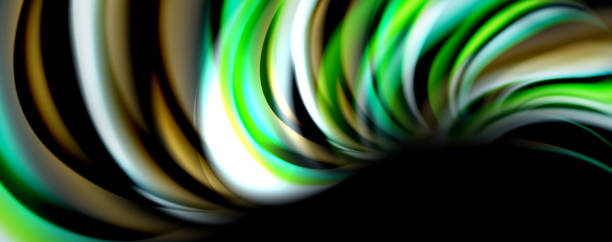 istock Fluid color swirls on black. Modern background with trendy design 1153993462