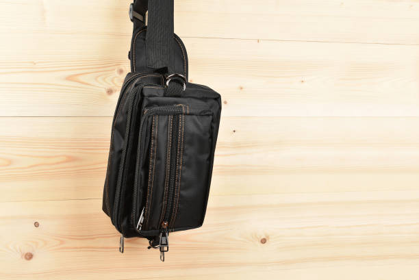 istock Black Waist Bag isolated on a white background 1154002048