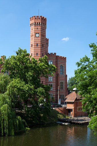 Wroclaw, Poland - June 05 2019: The Podwale District Court on the Fosa Miejska banks.